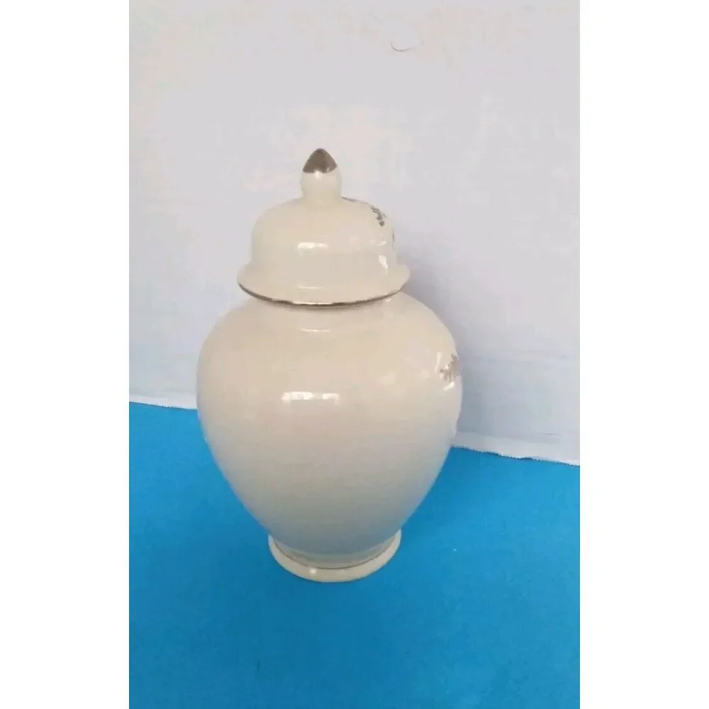 Floral Ginger Jar Vase with Lid‎ Decorative Accent Piece Home Decor
